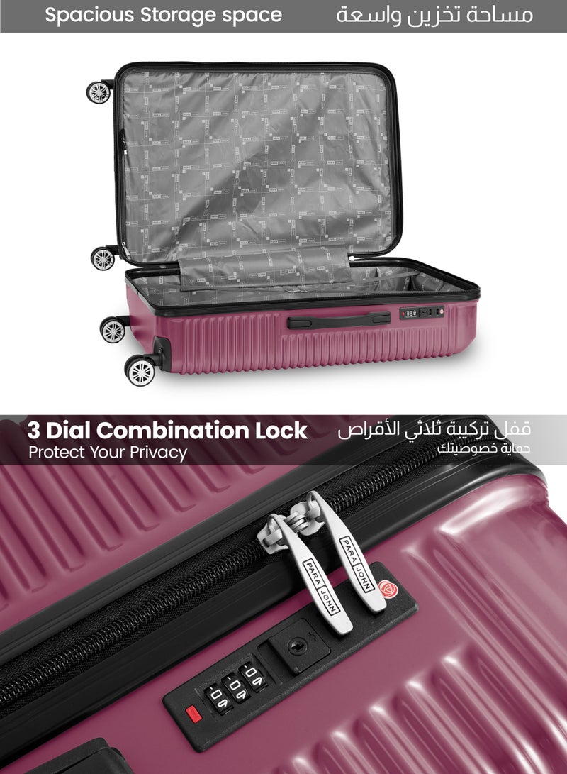 PARAJOHN Para John AERIS 3-Piece Hard Shell Luggage Set | ABS+PC Travel Suitcases with 8 Spinner Wheels | 20/28/32 Inch - Image 4