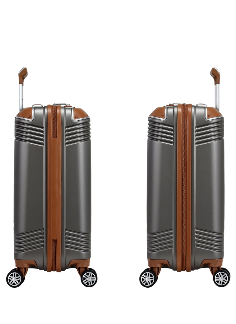 eminent Hard Case Travel Bag Cabin Luggage Trolley Polycarbonate Lightweight Suitcase 4 Quiet Double Spinner Wheels With Tsa Lock KK10 Gold Grey  - Image 3