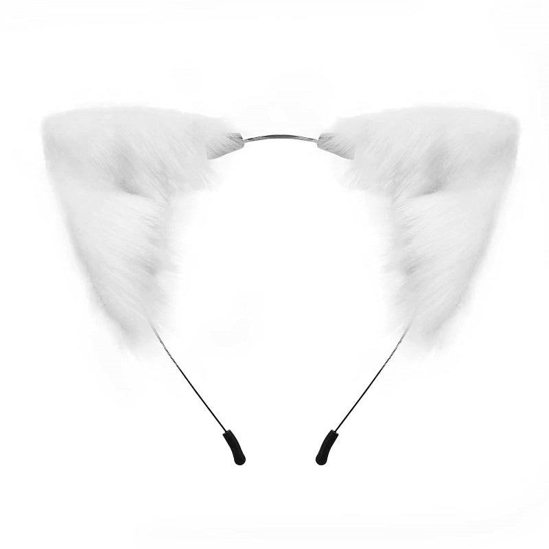 SMILETERNITY Handmade Fox Wolf Cat Ears Headwear Costume Accessories for Halloween Christmas Party (White) - Image 5