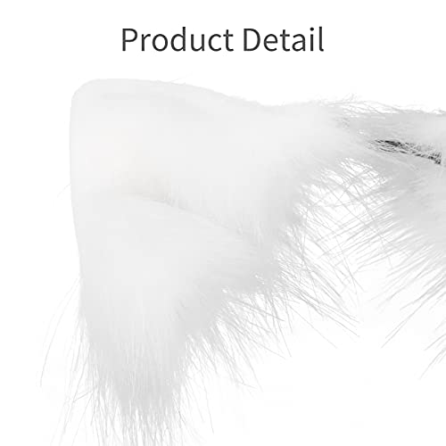 SMILETERNITY Handmade Fox Wolf Cat Ears Headwear Costume Accessories for Halloween Christmas Party (White) - Image 2