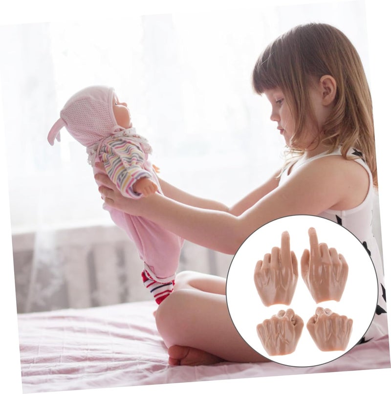 2 Pairs Scale Realistic Fake Hands for Dolls Miniature Doll Hand Parts Easy DIY Attachment Accessories - Image 4