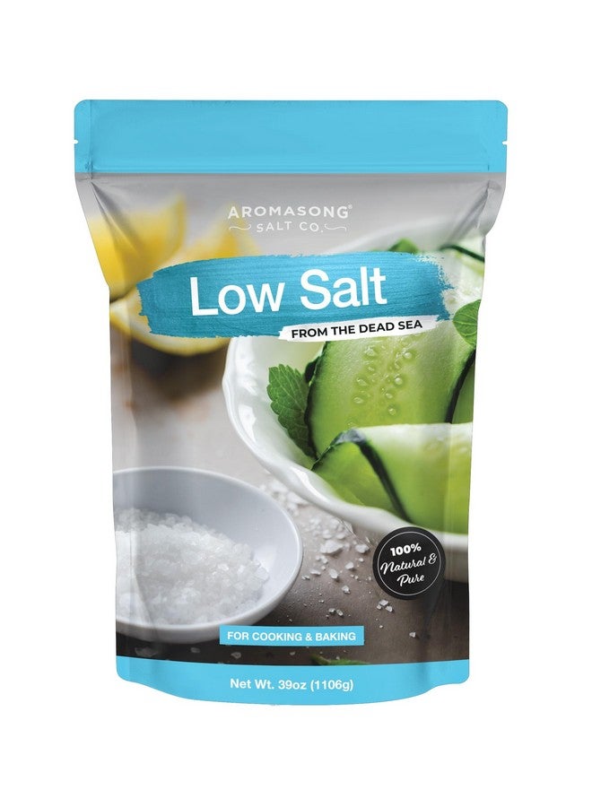 أروماسونج أروما سونج ملح البحر منخفض الصوديوم 100% طبيعي حبيبات دقيقة من كلوريد البوتاسيوم من البحر الميت مع ملح البحر الميت، 39 أونصة (1106 جم) - Image 1