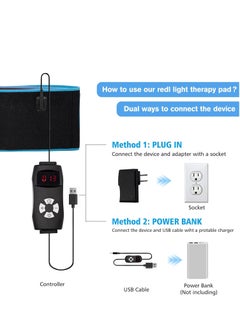 General Red Light Therapy Near Infrared Light Therapy Wrap Belt for Body 660&850nm Wearable Pad with Timer for Waist Back Shoulder Knee Leg Pain Relief Wound Healing Joint Inflammation Muscle Relax  - Image 4