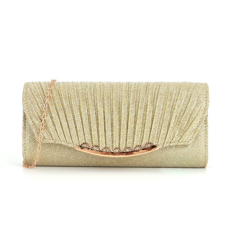 E-Commerce New Dinner Bag Stripesd Colorful Pleated Evening Bag Wedding Clutch Bag Women'S Clutch Bag - Image 1