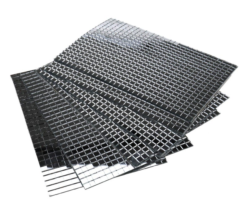 Micro Trader Self-Adhesive Real Glass Craft Mini Square and Round Mirrors Mosaic Tiles (5 x 5 mm) - Image 1