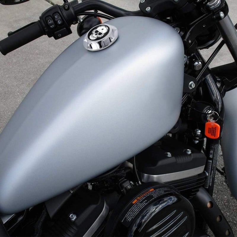 GUAIMI CNC Aluminum Fuel Gas Tank Oil Cap Compatible with Harley Sportster XL 1200 883 X48 Dyna - Skull (Black) - Image 2