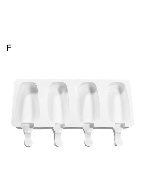 Oval Ice Cream Silicone Reusable Chocolate Popsicle Maker DIY Dessert Mold White 25.8 x 14.5 x 2.6cm