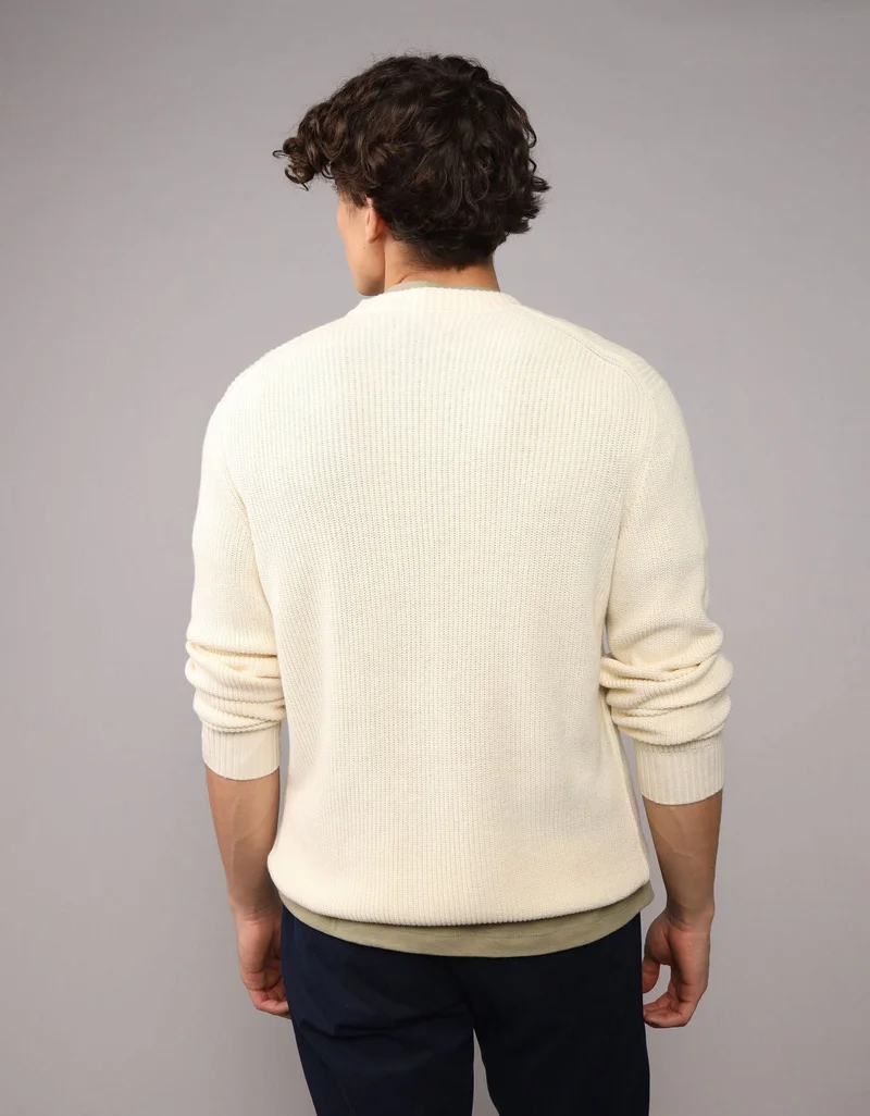 American Eagle  AE Waffle Crew Neck Sweater for Men | Best Price UAE