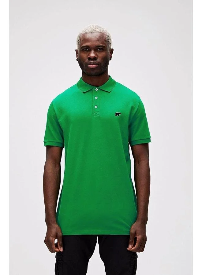 Bad Bear Gabriel Green Polo Collar Men's T‑shirt.