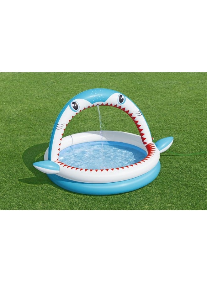 Bestway Sharktastic Sprinkler Play Pool, 1.63m x 1.27m x 92cm - Image 1