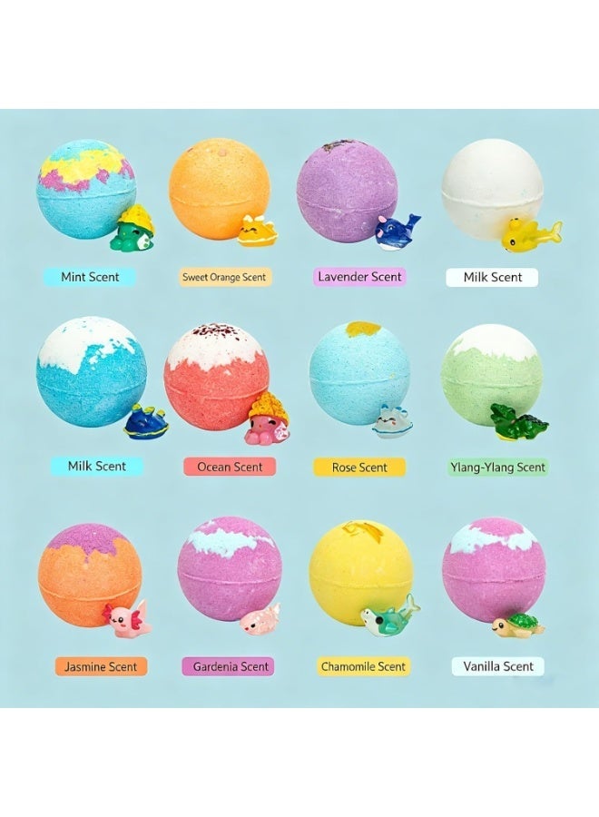 Kids Bath Bombs with Surprise Toys Inside, Handmade Bath Bomb Gift Set, Bath Bomb Gift Fizzies, Natural Organic Bubble Bath Bombs from Land & Sea, Moisturizing Dry Skin for Children - Image 4