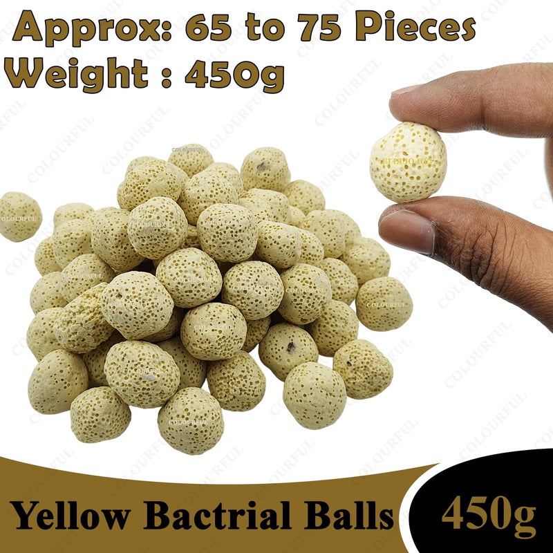 colourful - Aquarium Filter Media | Improved Water Quality and Healthy Fish Tanks | Yellow Ceramic Balls, 450g with Net Bag - Image 2