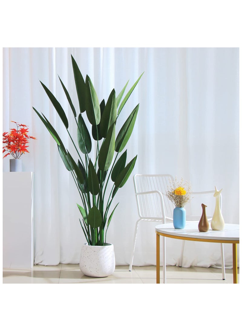 XiuWoo 160cm Artificial Bird Paradise Palm Tree, Potted Faux Plants Large Indoor Outdoor Decor, with Seagrass Basket  - Image 2