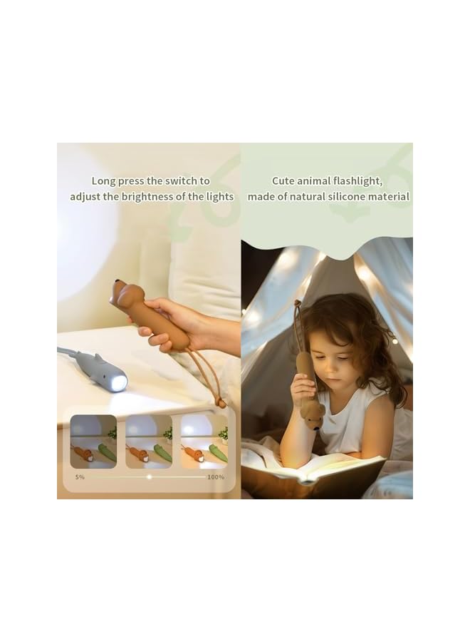 promass New Rechargeable Puppy LED Flashlight, Cute Dog Animal Shaped Silicone Flashlight, Comfortable Touch Long Press to Adjust Brightness Portable Outdoor Lighting Creative Light. - Image 3