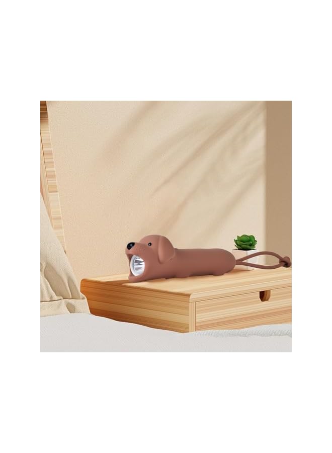 promass New Rechargeable Puppy LED Flashlight, Cute Dog Animal Shaped Silicone Flashlight, Comfortable Touch Long Press to Adjust Brightness Portable Outdoor Lighting Creative Light. - Image 2