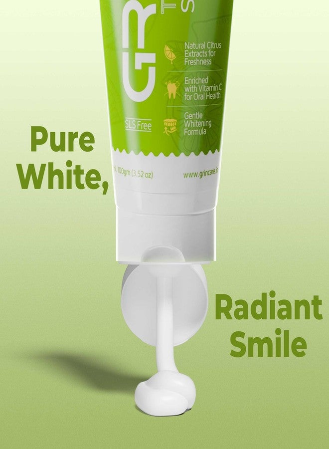 GRIN Natural Oral Care Toothpaste |Teeth Whitening | Healthy Gums & Oral Care | Long Lasting Freshness | SLS Free Toothpastefor Adult and Kids (100 Gram, Tangy Zesty - Image 3