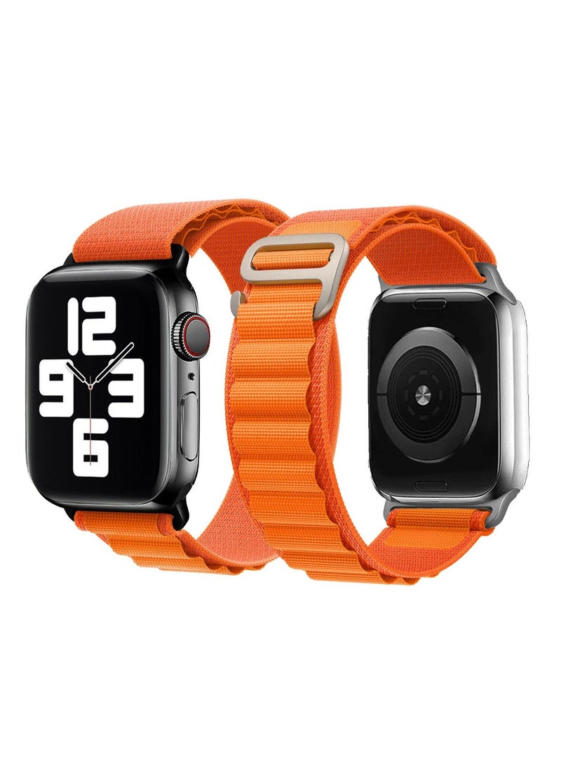 CATANES Alpine Loop Band for Apple Watch Band 38mm 40mm 41mm 42mm (Series 10) Adjustable with Metal G-Hook Strap Orange - Image 3