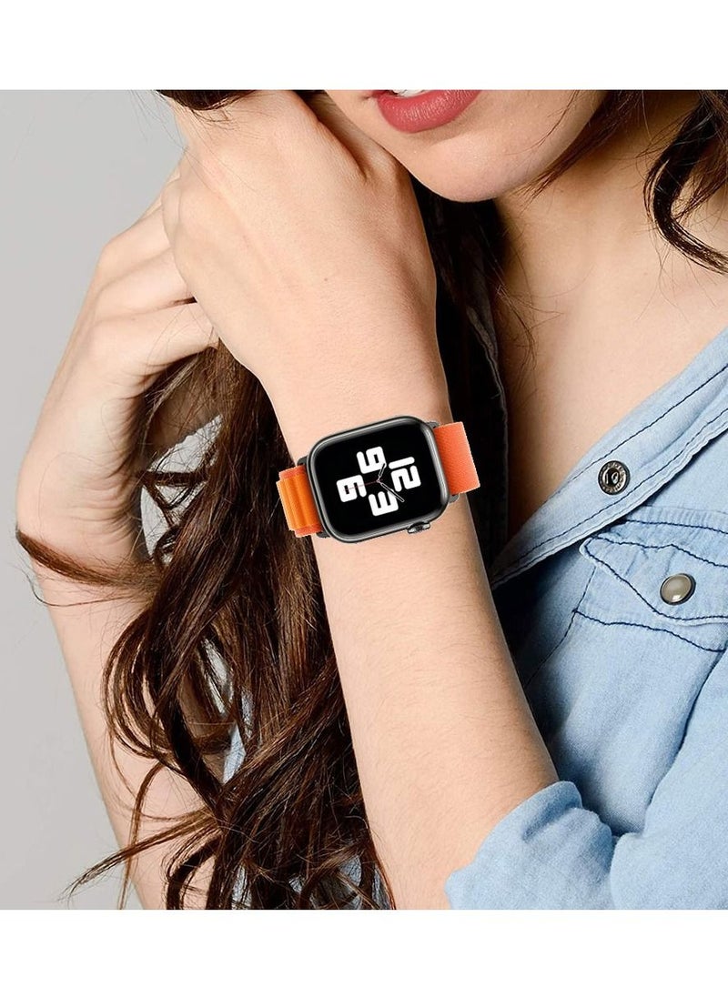 CATANES - Apple Watch Band Alpine Loop Band 38mm 40mm 41mm Women Men Adjustable with Metal G-Hook Strap for iWatch Series 7/SE/6/5/4/3/2/1 Orange - Image 1