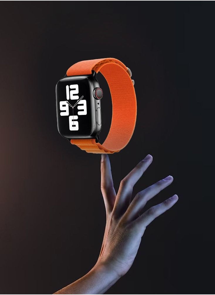 CATANES - Apple Watch Band Alpine Loop Band 38mm 40mm 41mm Women Men Adjustable with Metal G-Hook Strap for iWatch Series 7/SE/6/5/4/3/2/1 Orange - Image 1