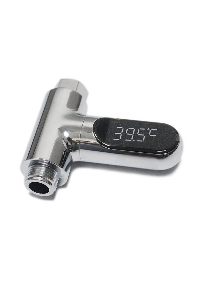 SAILINGFLO Shower Thermometer Led Digital Display Baby Bath Water Fahrenheit Celsius Thermometer 360°Rotating Screen for Home Bathroom Kitchen (Silver) - Image 1