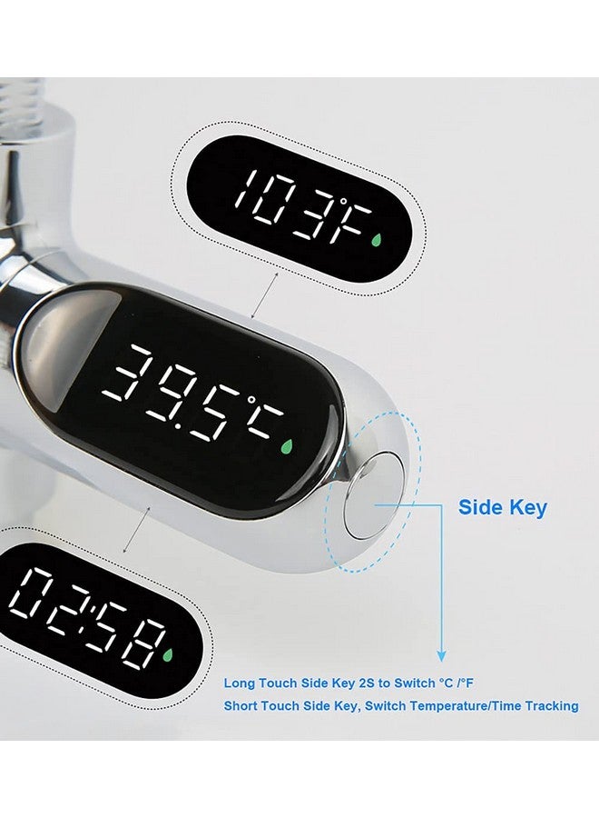 SAILINGFLO Shower Thermometer Led Digital Display Baby Bath Water Fahrenheit Celsius Thermometer 360°Rotating Screen for Home Bathroom Kitchen (Silver) - Image 5