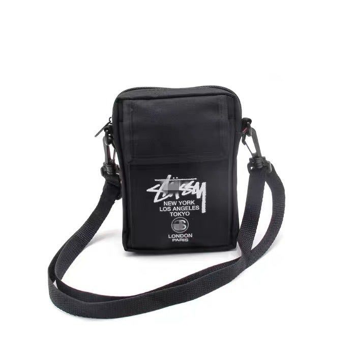 Generic Hip-Hop Canvas Sling Bag Unisex Shoulder Waist Pack Black
