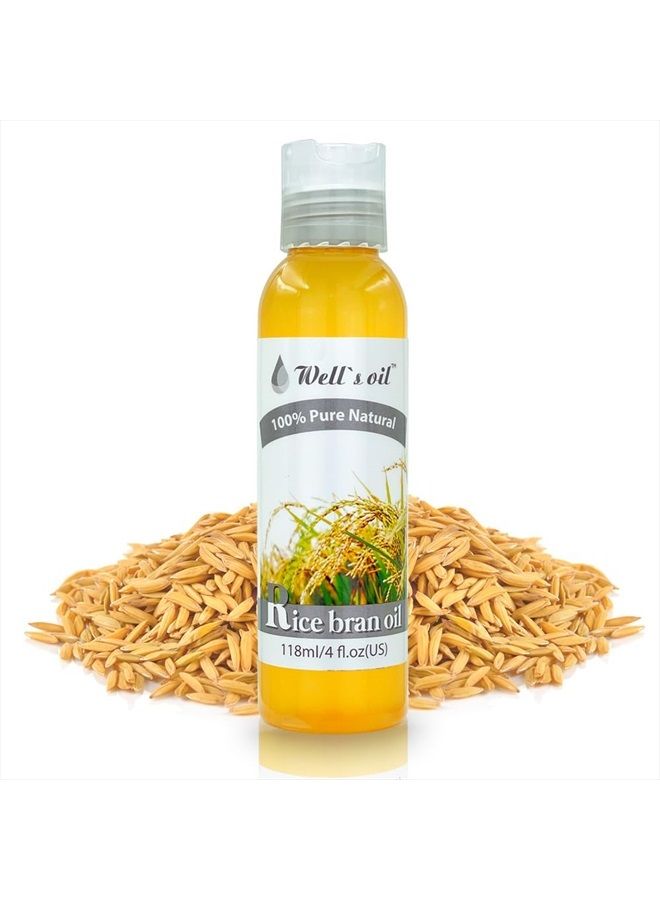 Well's Oil Well's 100% Pure Hair & Skin (Rice Bran Oil) - Natural Carrier Oil - For Hair, Eyelashes & Brows Growth - Moisturise, Strengthen Hair, Skin & Nails - Extracted from Rice Husk, 4 fl oz  - Image 1
