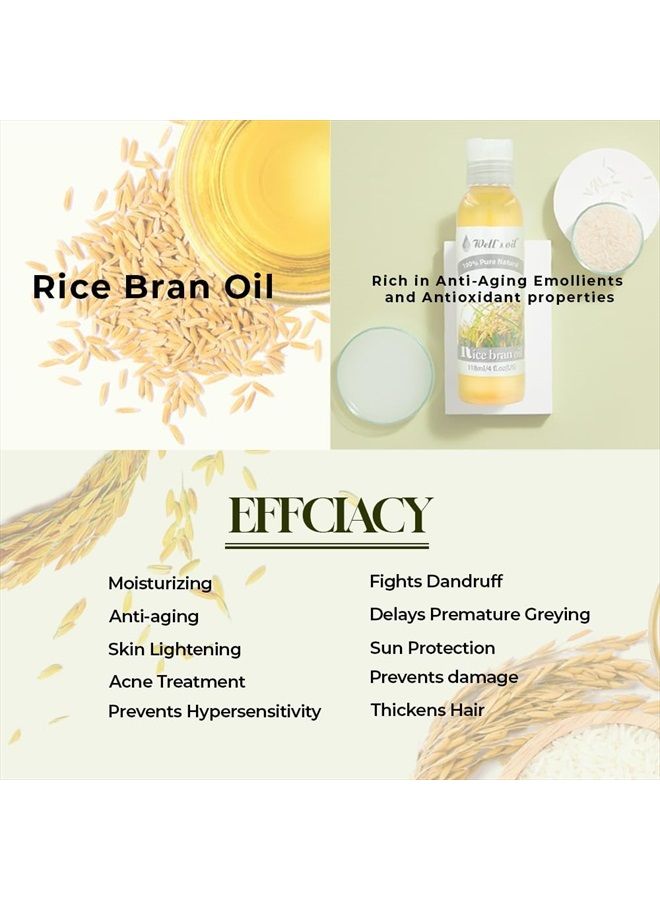 Well's Oil Well's 100% Pure Hair & Skin (Rice Bran Oil) - Natural Carrier Oil - For Hair, Eyelashes & Brows Growth - Moisturise, Strengthen Hair, Skin & Nails - Extracted from Rice Husk, 4 fl oz  - Image 3