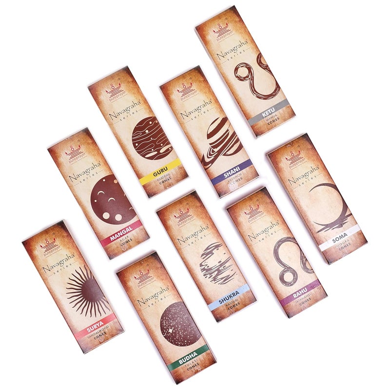 Cycle Pure Prayer Navagraha Series Temple Cones Pack of 9 Fragrances CharcoalFree Bambooless Cones for Puja Dhoop Cones for Navagraha Puja 9 Cones per Fragrance 81N - Image 1