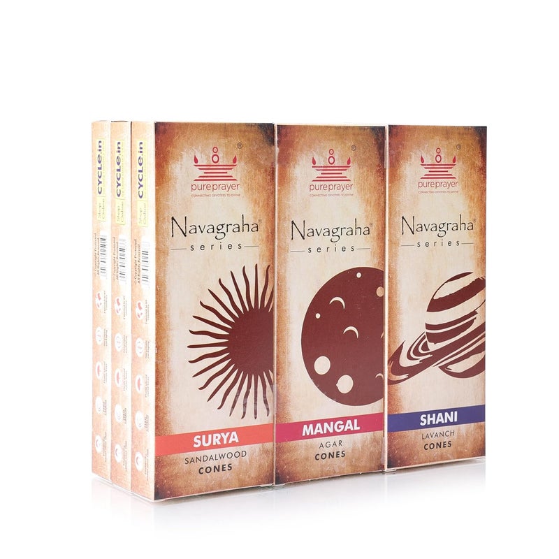 Cycle Pure Prayer Navagraha Series Temple Cones Pack of 9 Fragrances CharcoalFree Bambooless Cones for Puja Dhoop Cones for Navagraha Puja 9 Cones per Fragrance 81N - Image 2