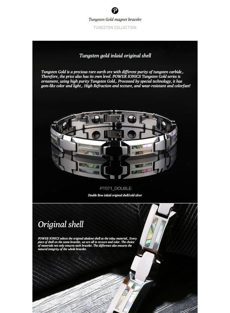 Power Ionics Powerionics Trendy Men's and Women's Health Bracelet - Tungsten Steel Ceramic Magnet Couple Gift - Image 3