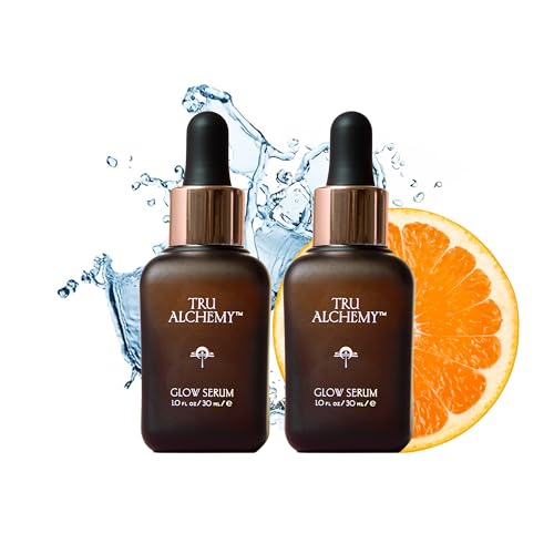 Tru Alchemy Vitamin C Glow Serum  Facial Serum with Bakuchiol Glycolic  Lactic Acid  Skin Illuminating Serum  Antiaging Vitamin C Face Serum  Hydrating Face Wrinkle Serum  1 fl oz30 ml