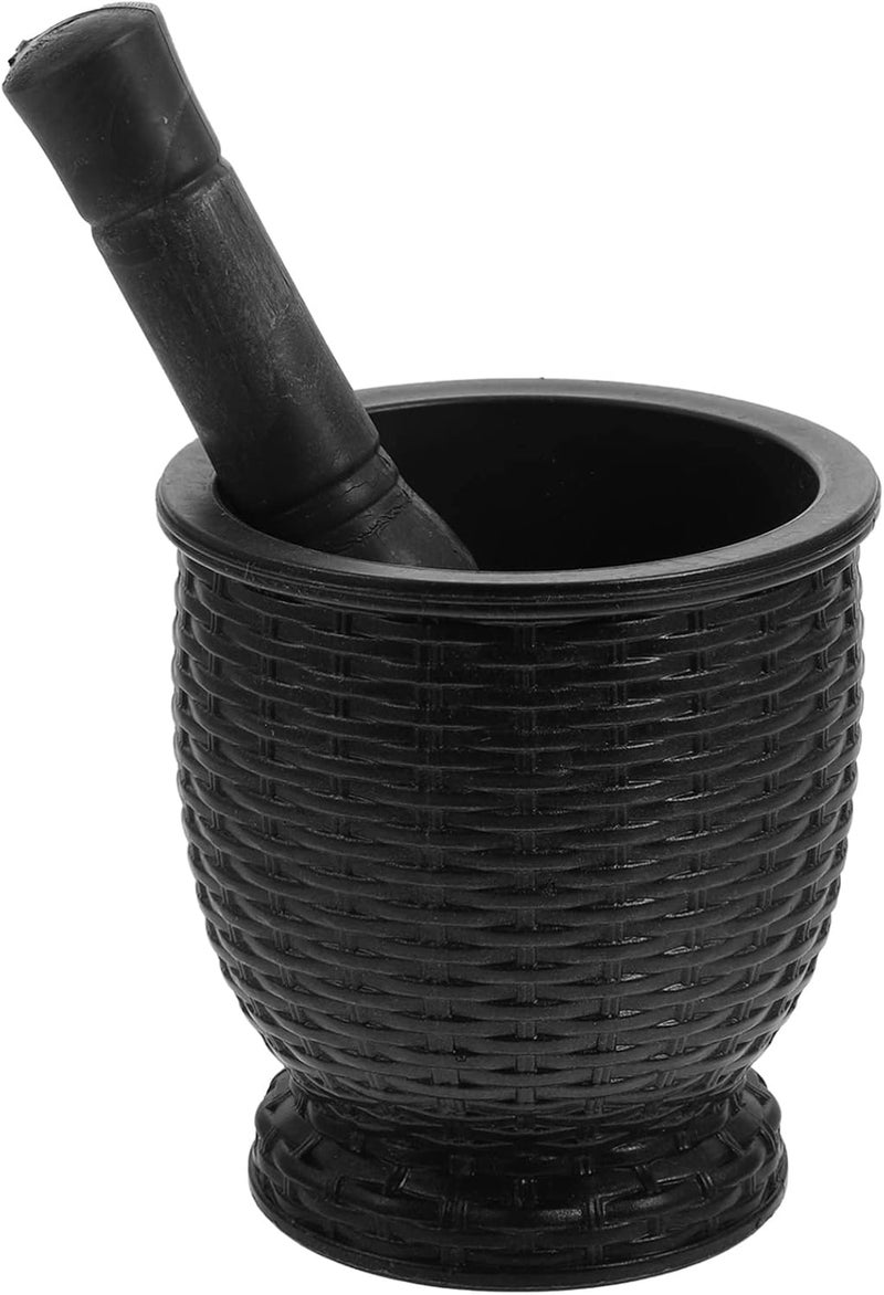 comfrt Mortar and Pestle Set Grinder for Spices and Seeds Garlic Masher Manual Plastic Garlic Ginger Spices Mortar Pestle Set for Home Kitchen Use Black - Image 1