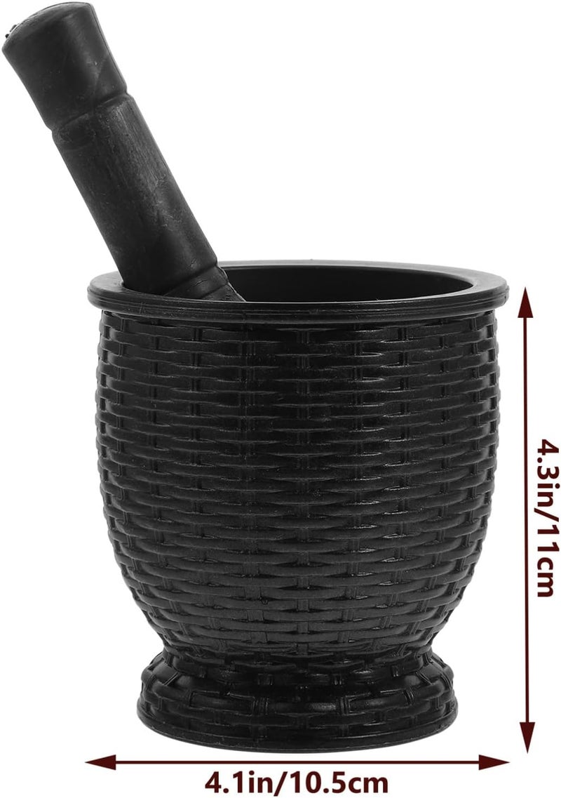 comfrt Mortar and Pestle Set Grinder for Spices and Seeds Garlic Masher Manual Plastic Garlic Ginger Spices Mortar Pestle Set for Home Kitchen Use Black - Image 3