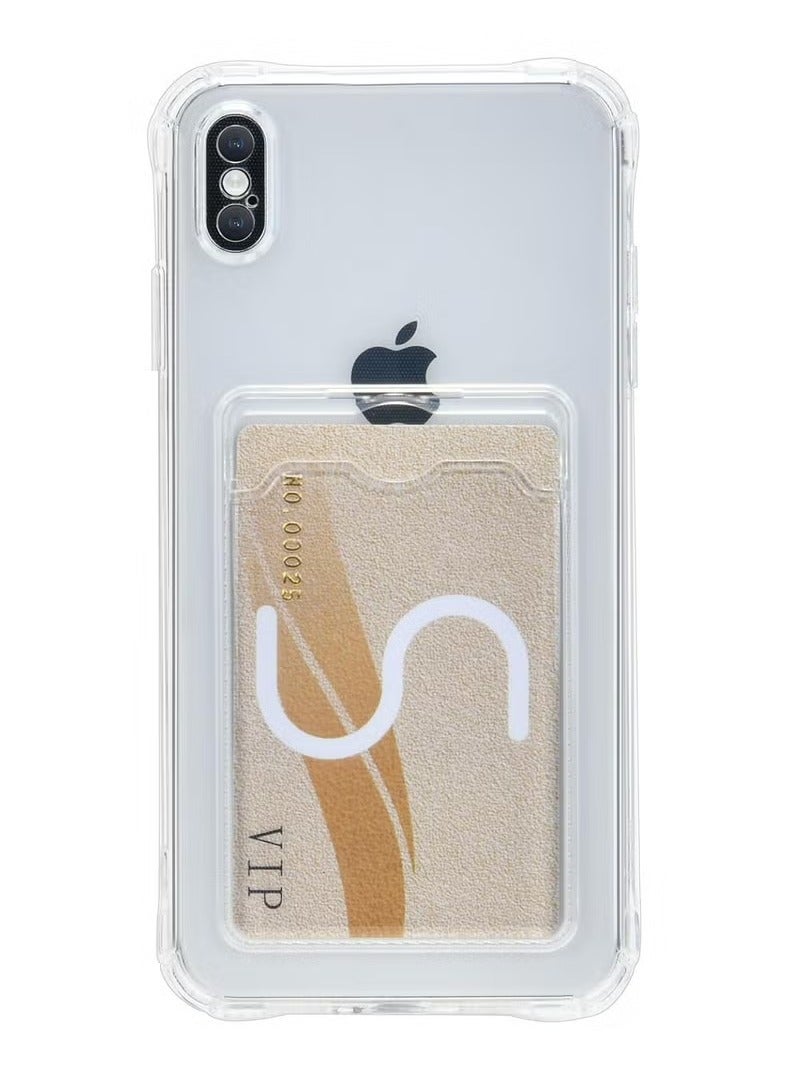Clear Wallet Case for iPhone Xs/X with Card Holder Non-yellowing Phone Case Precise Cutouts and Shock Absorbing TPU Bumper 