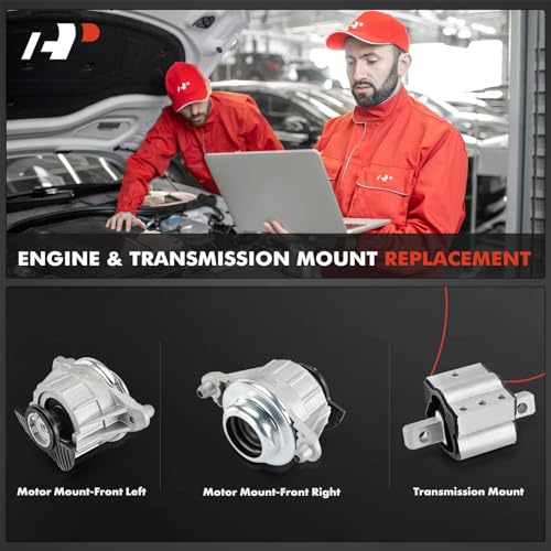 A-Premium مجموعة A-Premium من 3 قطع لدعامة محرك السيارة ودعامة نقل الحركة متوافقة مع مرسيدس-بنز C300 2008-2011، C350 2008-2015، E350 2010-2016، E400 2014-2017، 3.0L 3.5L، دفع خلفي، نقل حركة أوتوماتيكي - Image 2