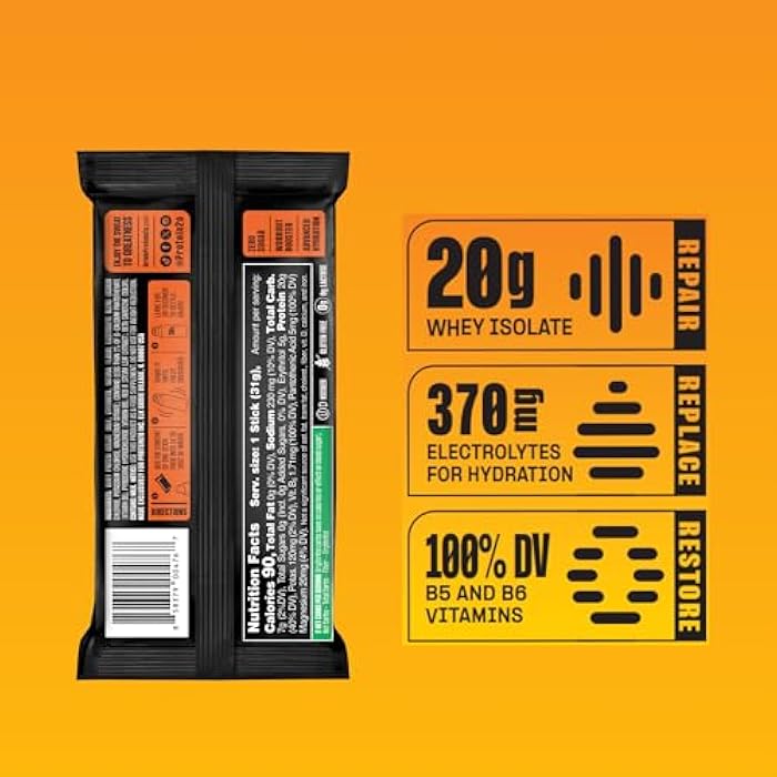 Protein2o 20g Whey Protein Isolate Clear Protein Powder, 370mg of Electrolytes, Vitamins B5 & B6, Sugar Free, Orange Mango, 8-Pack - Image 2