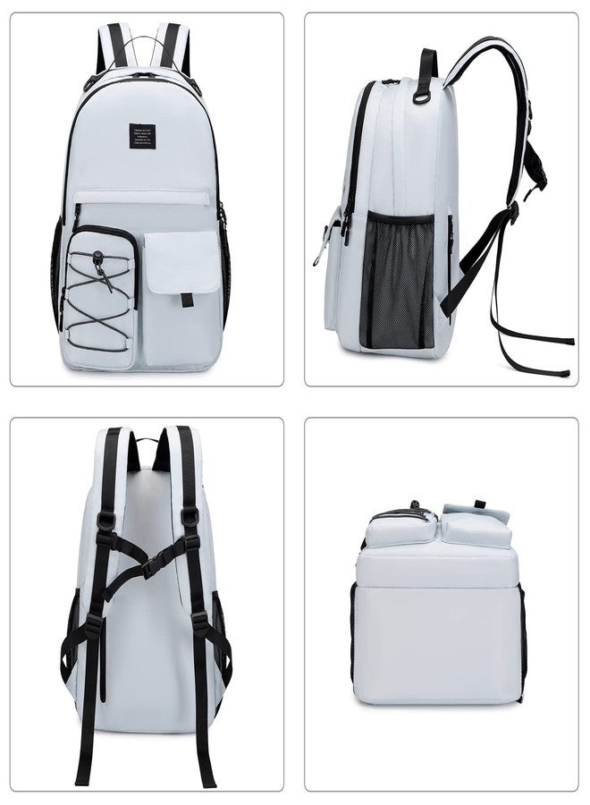Lohol Casual Backpack for Teen Boys and Girls, Daypack with Anti Theft Pocket for Travel School (Beige) - Image 3