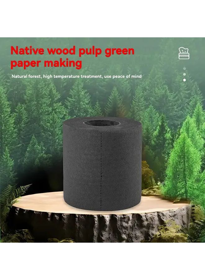 1 Roll Black Multicolor Artistic Forest Print Virgin Wood Pulp Toilet Paper Soft Durable - Image 1