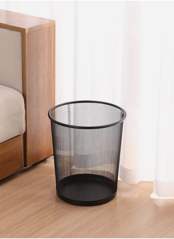 Generic - Mesh Waste and trash Basket Black Metal Wired For Office Home meduim 24 CM - Image 1