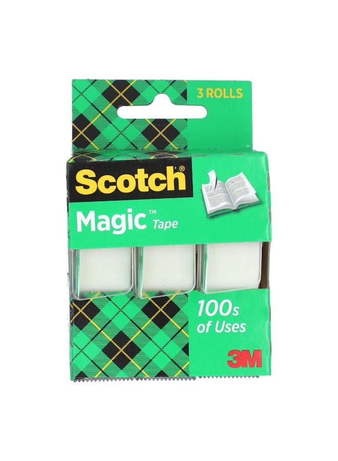 Scotch  3-Piece Multi-Purpose Versatile Magic Tape Roll Set Clear 0.75 x 300 inch 3105  - Image 1