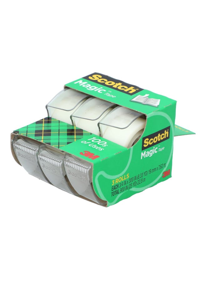 Scotch  3-Piece Multi-Purpose Versatile Magic Tape Roll Set Clear 0.75 x 300 inch 3105  - Image 3
