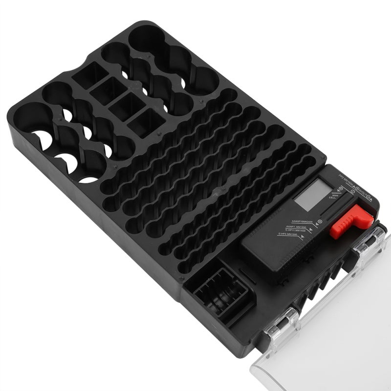 Battery Organizer 36pcs AAA 45pcs AA 6pcs D 8pcs C 4pcs 9V 5pcs Button Cell Large Capacity - Anti-Collision ABS Material Battery Case for Neat Home & Travel Storage - Image 2