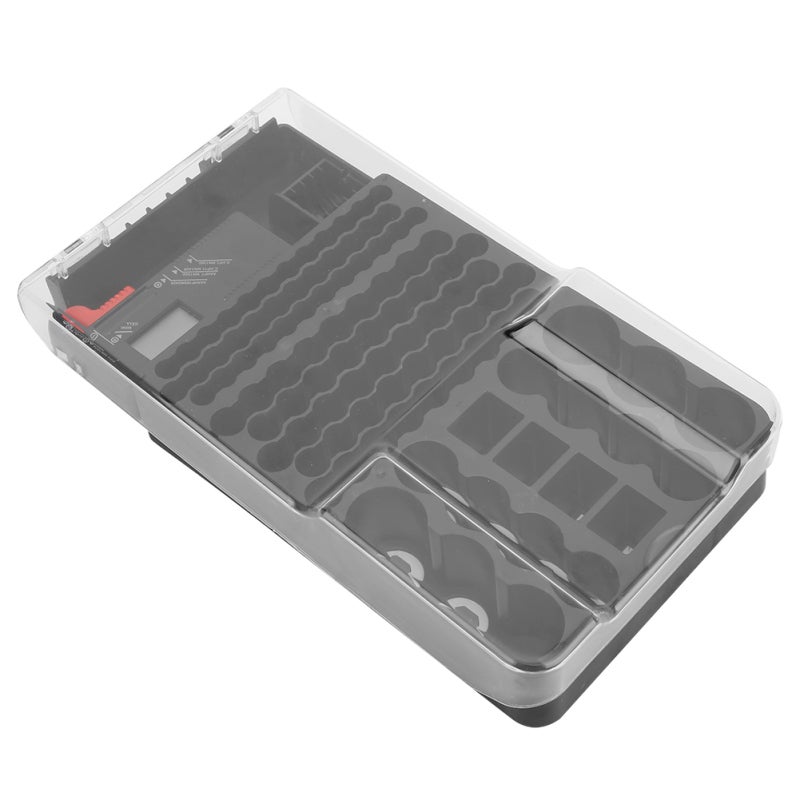Battery Organizer 36pcs AAA 45pcs AA 6pcs D 8pcs C 4pcs 9V 5pcs Button Cell Large Capacity - Anti-Collision ABS Material Battery Case for Neat Home & Travel Storage - Image 4