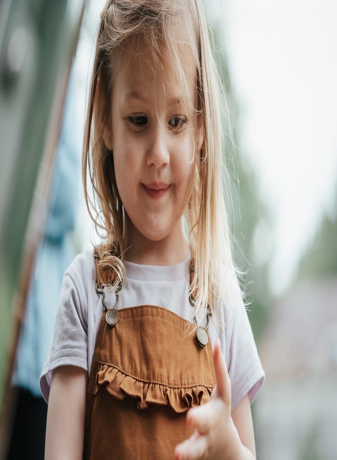 Carhartt Baby Girls' Ruffle Front Overall Shorts Canvas Shortalls, Carhartt Brown, 4T - Image 4