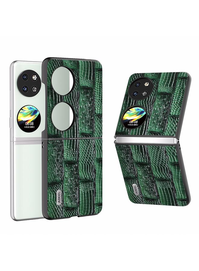 S-TOP Case For Huawei Pocket 2 ABEEL Genuine Leather Mahjong Pattern Black Edge Phone Case - Image 1