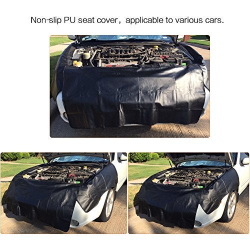 RUPSE 3 Pcs Fender Protectors for Mechanics,Microfiber Leather Car Fender Cover Mats Pads,Mechanic Magnetic Fender Protector Mat with Hooks - Image 2