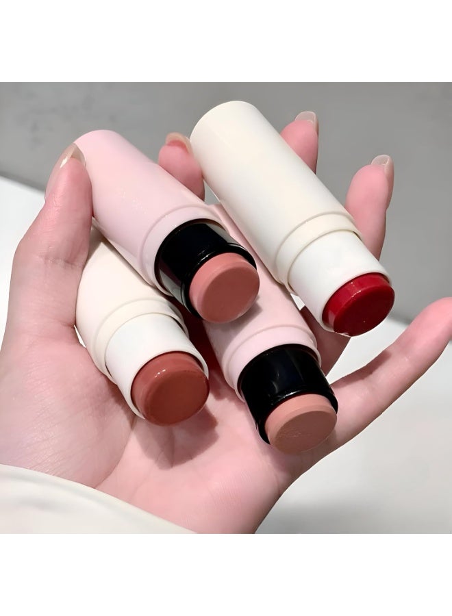 Gege Bear Blush Stick | Porcelain & Water Finish | 2-in-1 Stick with Sponge Head | Hydrating & Smooth Blend | Soft Pigment + Skincare Glow | Face Makeup | Cute Rose Pink Blush Effect | Lightweight Long-Lasting Moisturizer Blusher For Women (03#Whole Wheat Naked, 4g) - Image 1