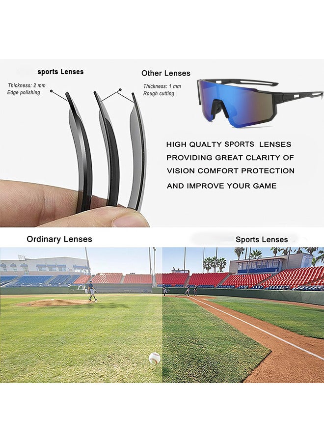 Depend Trendy Men's Sunglasses, Stylish Shades With UV400 And Polarized For Sports, Fashionable Eyewear, Goggles For Blocking, Retro Square Cycling Sunglass With Blue Lens - Image 5