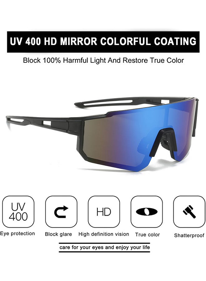 Depend Trendy Men's Sunglasses, Stylish Shades With UV400 And Polarized For Sports, Fashionable Eyewear, Goggles For Blocking, Retro Square Cycling Sunglass With Blue Lens - Image 3